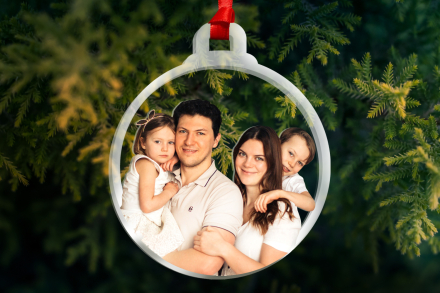 Bola de Nadal amb foto familia · Metacrilat