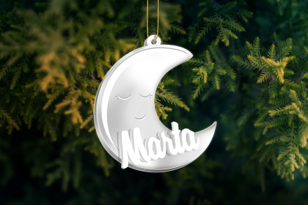 Lluna de Nadal personalitzada · Metacrilat efecte mirall