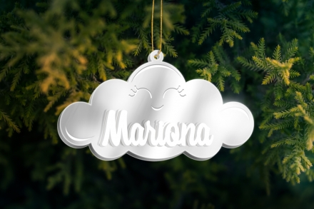 Nube de Navidad personalizada · Metacrilato efecto espejo