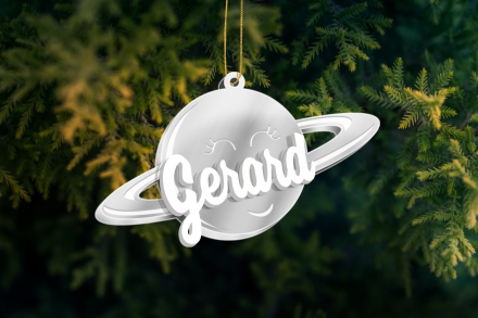 Planeta de Navidad personalizado · Metacrilato efecto espejo