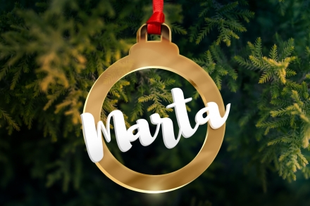 Bola de Nadal personalitzada · Metacrilat daurat