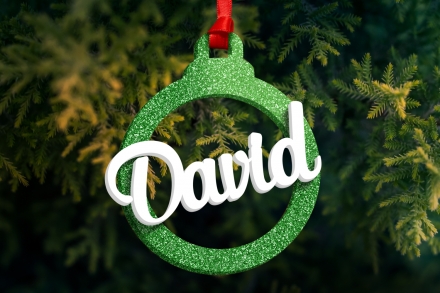 Bola de Nadal personalitzada · Metacrilat verd purpurina