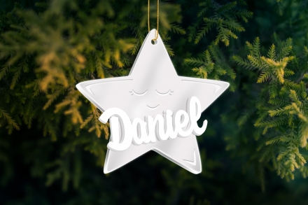 Estrella de Navidad personalizada · Metacrilato efecto espejo