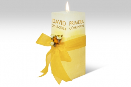 Espelma personalitzada per comunió · 21,5 cm · Color Degradat