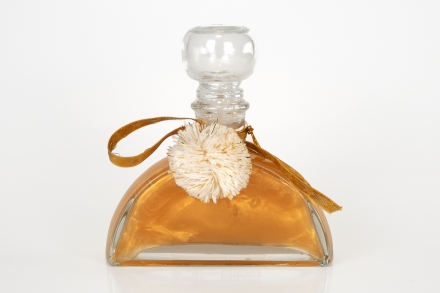 Jabón con botella de vidrio · Aroma de vainilla